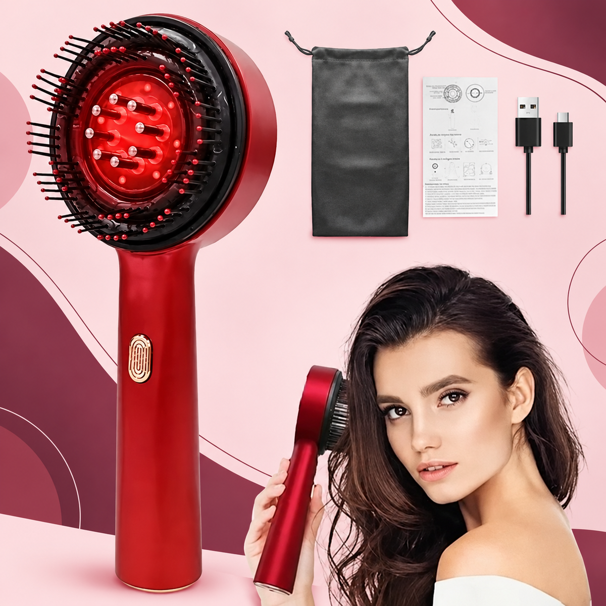 Electric Scalp Massager | 2-in-1 Massage Brush & Oil Applicator
