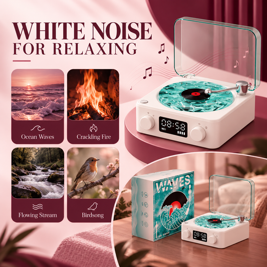 Waves Vinyl Record Player with Light