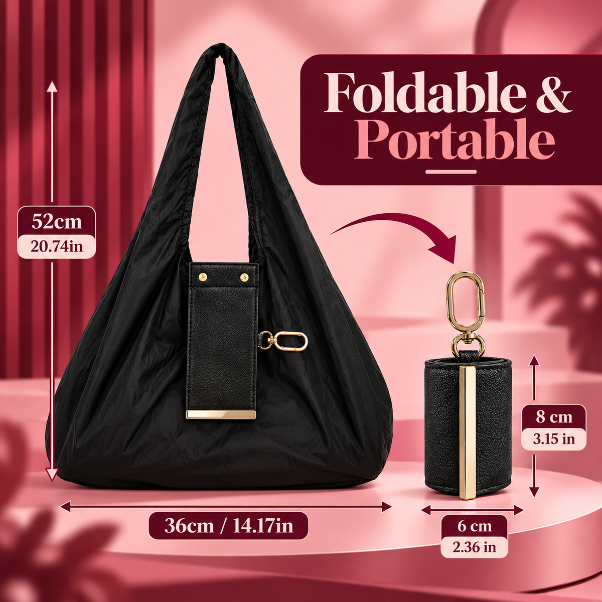 Foldable Keychain Tote Bag | Reusable Shopping Bag