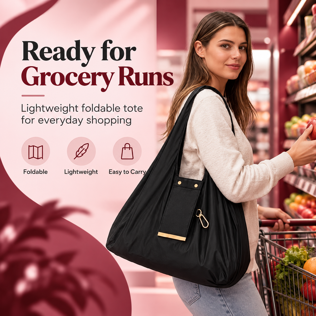 Foldable Keychain Tote Bag | Reusable Shopping Bag