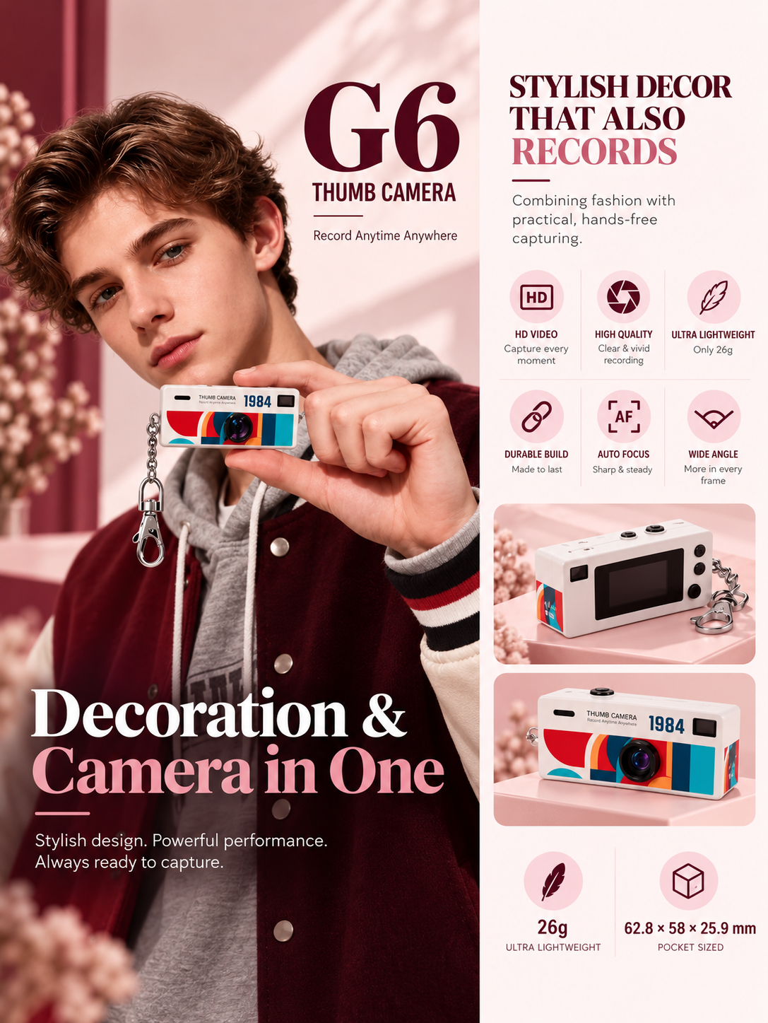 G6 Mini Pocket Camera | HD Keychain Camera