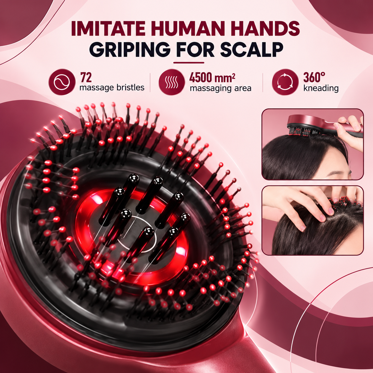 Electric Scalp Massager | 2-in-1 Massage Brush & Oil Applicator