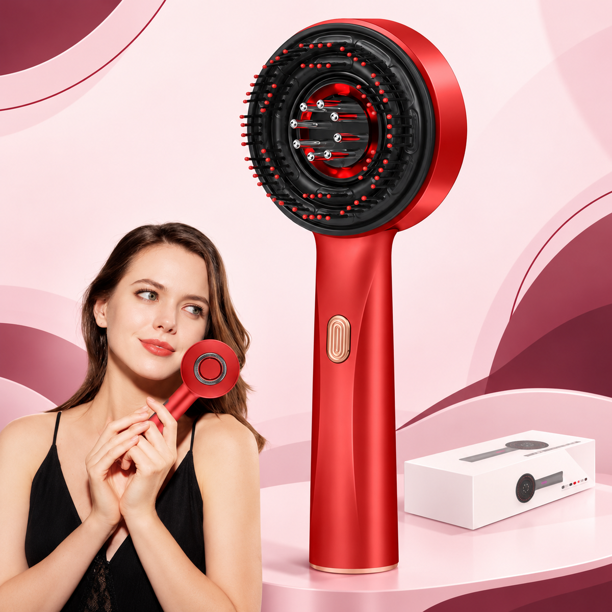 Electric Scalp Massager | 2-in-1 Massage Brush & Oil Applicator
